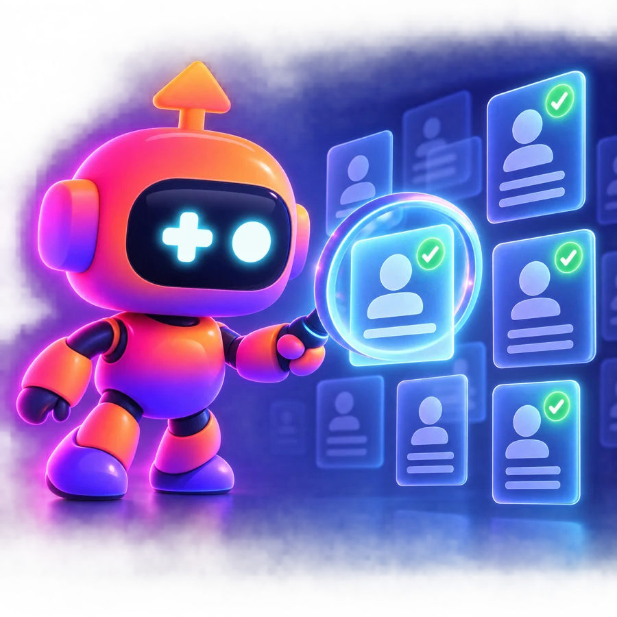 Robô do Followtron analisando perfis e aprovando os leads certos